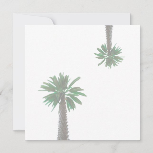 Stylised Palm Tree Pastel Green Tropical Flat Card (Front)