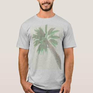 Stylised Palm Tree Pastel Green Tropical T-Shirt