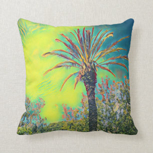 Stylised Palm Tree Throw Pillow / Cushion