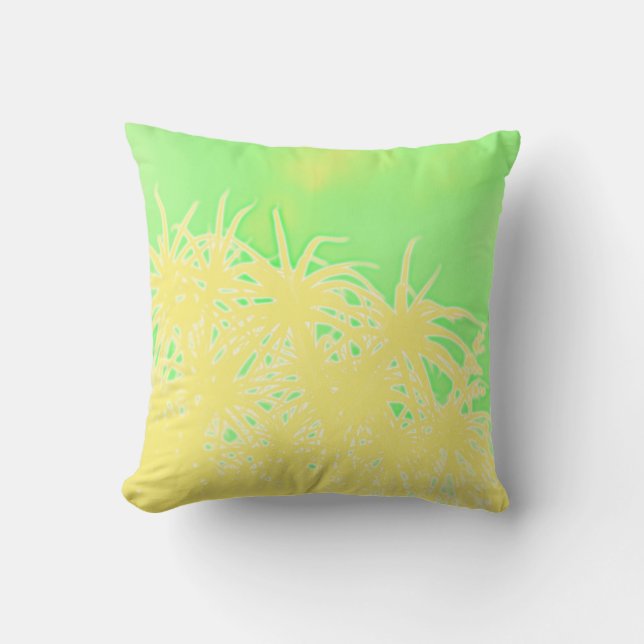 Stylised Palm Trees Abstract Art Pastel Tropical Cushion (Front)