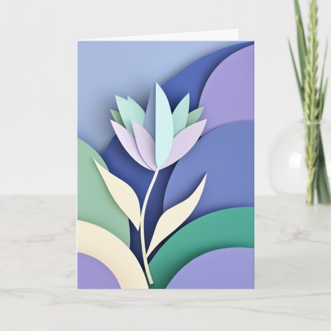 Stylised Paper Bloom Card (Front)