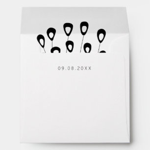 Stylised Peacock Feather Modern Wedding Square Envelope