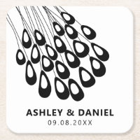 Stylised Peacock Feather Modern Wedding