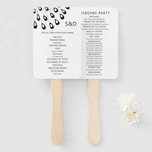 Stylised Peacock Feather Wedding Program Fan