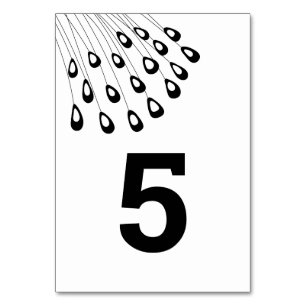 Stylised Peacock Modern Wedding Table Number Cards