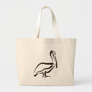 Stylised Pelican Large Tote Bag