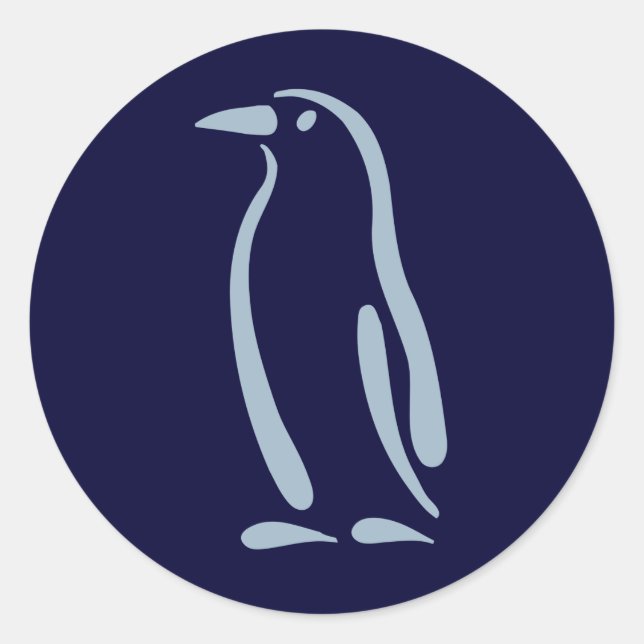 Stylised Penguin Classic Round Sticker (Front)
