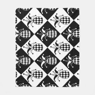 Stylised Pineapple Harlequin Doodle Pattern Fleece Blanket