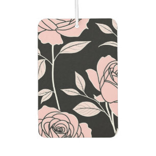 stylised pink rose abstract car air freshener