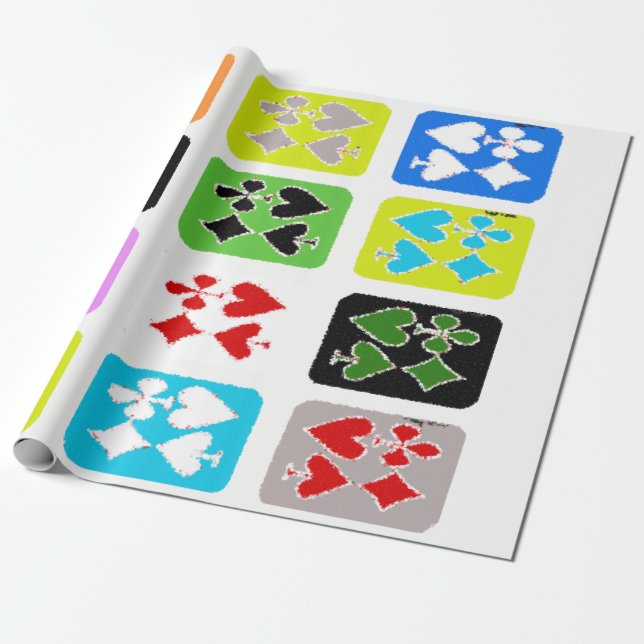 Stylised poker cards Gift Wrap (Unrolled)