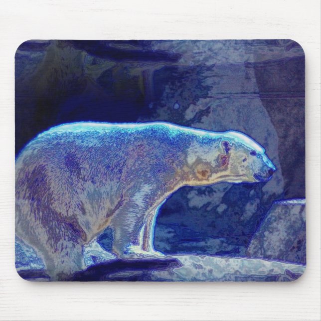 Stylised Polar Bear Mouse Pad (Front)