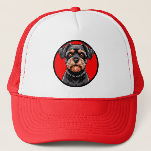 Stylised Portrait of a Black Terrier Trucker Hat