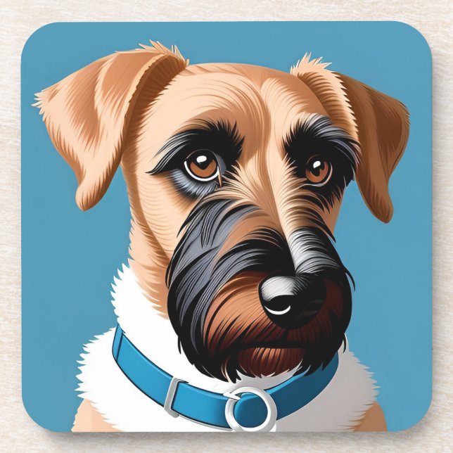 Stylised Portrait of a Terrier Dog Coaster (Front)