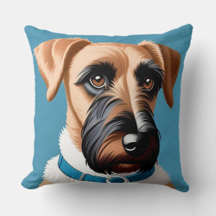 Stylised Portrait of a Terrier Dog Cushion