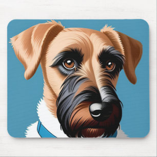 Stylised Portrait of a Terrier Dog Mouse Pad
