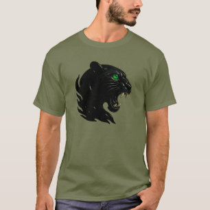 Stylised portrait of black panther in a feline pro T-Shirt