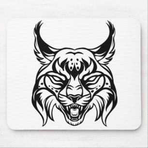 Stylised portrait of Bobcat Mouse Pad