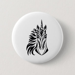 Stylised portrait of Unicorn 6 Cm Round Badge