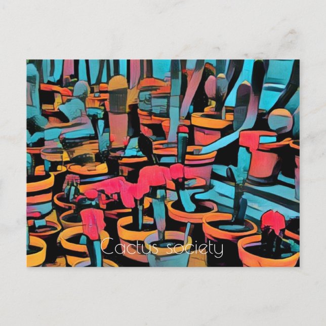 Stylised Postcard Cactus Society (Front)