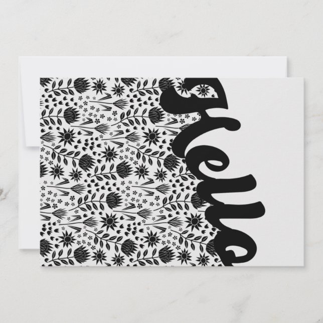 Stylised Protea Floral Millefleur Hello Greeting (Front)