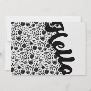 Stylised Protea Floral Millefleur Hello Greeting