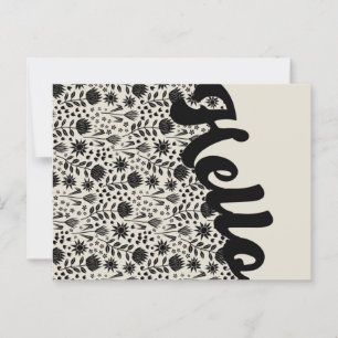 Stylised Protea Floral Millefleur Hello Greeting Postcard