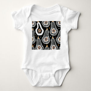 Stylised Pumpkins Seeds: Seamless Design Baby Bodysuit