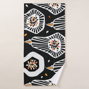 Stylised Pumpkins Seeds: Seamless Design Bath Towel