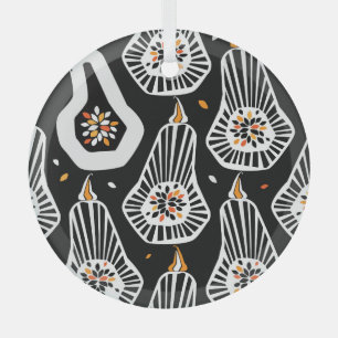 Stylised Pumpkins Seeds: Seamless Design Glass Tree Decoration
