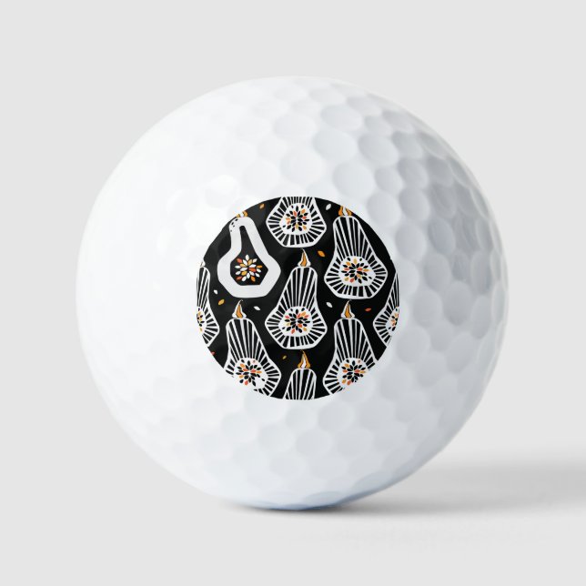 Stylised Pumpkins Seeds: Seamless Design Golf Balls (Front)