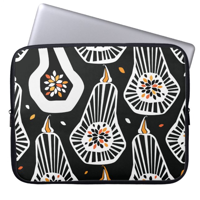 Stylised Pumpkins Seeds: Seamless Design Laptop Sleeve (Front)
