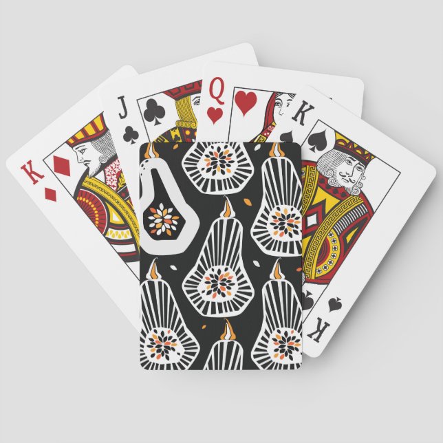 Stylised Pumpkins Seeds: Seamless Design Playing Cards (Back)