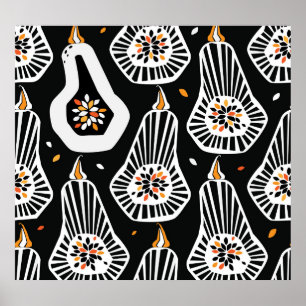Stylised Pumpkins Seeds: Seamless Design Poster
