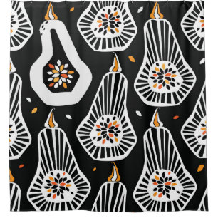 Stylised Pumpkins Seeds: Seamless Design Shower Curtain