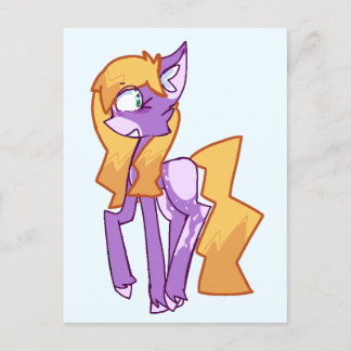 Stylised Purple Cartoon Pony Post Card