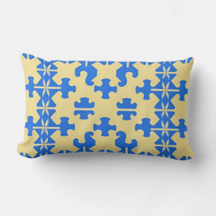 Stylised Puzzle Piece Pattern Lumbar Cushion