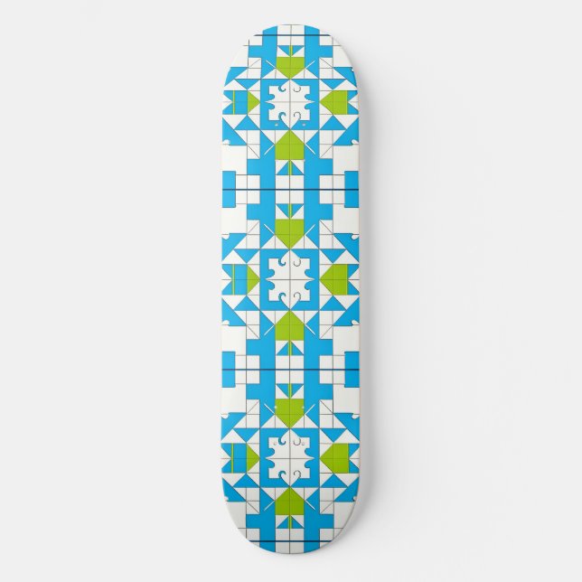 Stylised Puzzle Piece Pattern Skateboard (Front)