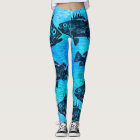 Stylised Quillback On Blue - Leggings
