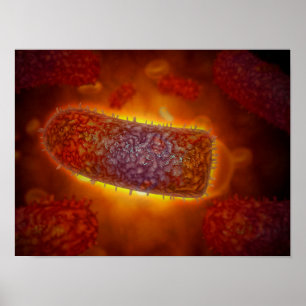 Stylised Rabies Virus Particles 2 Poster