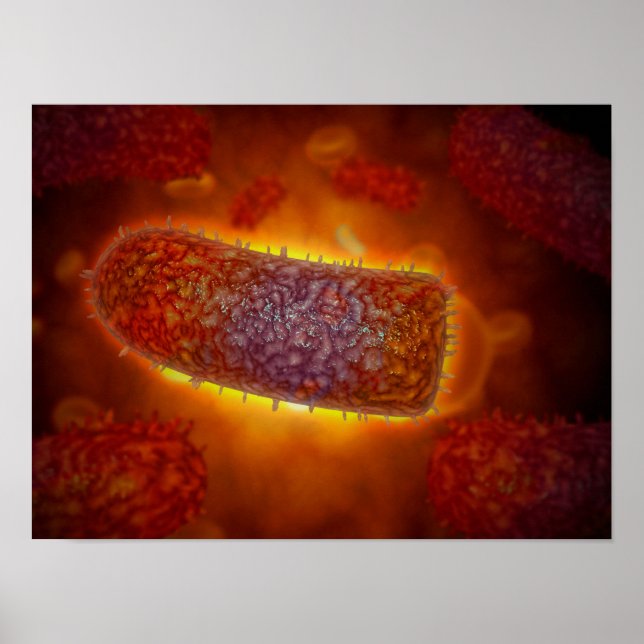 Stylised Rabies Virus Particles 2 Poster (Front)