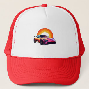 Stylised Racing Sports Car Trucker Hat