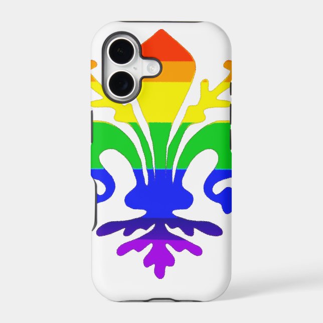 Stylised Rainbow Fleur de Lis (Back)