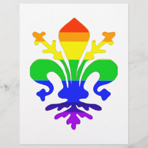 Stylised Rainbow Fleur de Lis