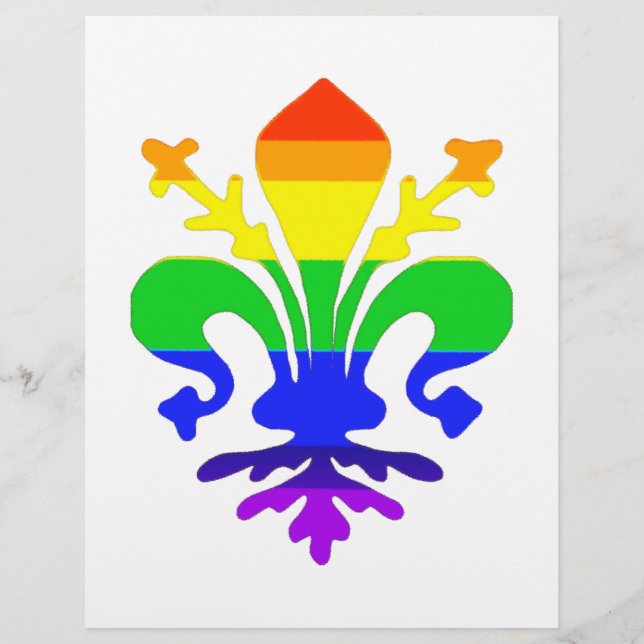 Stylised Rainbow Fleur de Lis (Front)