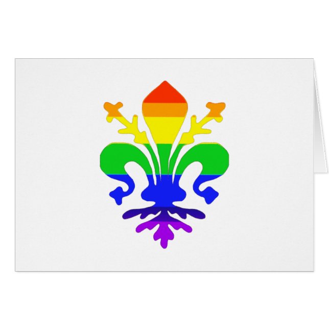 Stylised Rainbow Fleur de Lis (Front Horizontal)