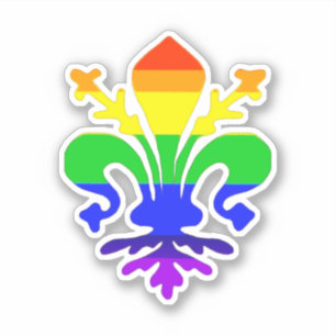 Stylised Rainbow Fleur de Lis