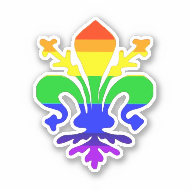 Stylised Rainbow Fleur de Lis (Front)