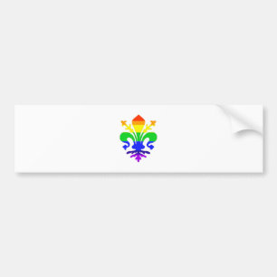 Stylised Rainbow Fleur de Lis Bumper Sticker