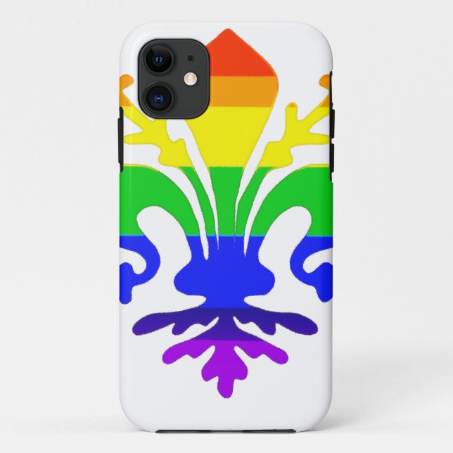 Stylised Rainbow Fleur de Lis Case-Mate iPhone Case (Back)
