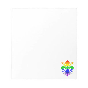 Stylised Rainbow Fleur de Lis Custom Notepad